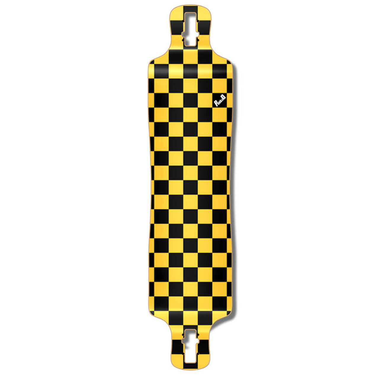 Yocaher Lowrider Longboard Deck - Checker Yellow