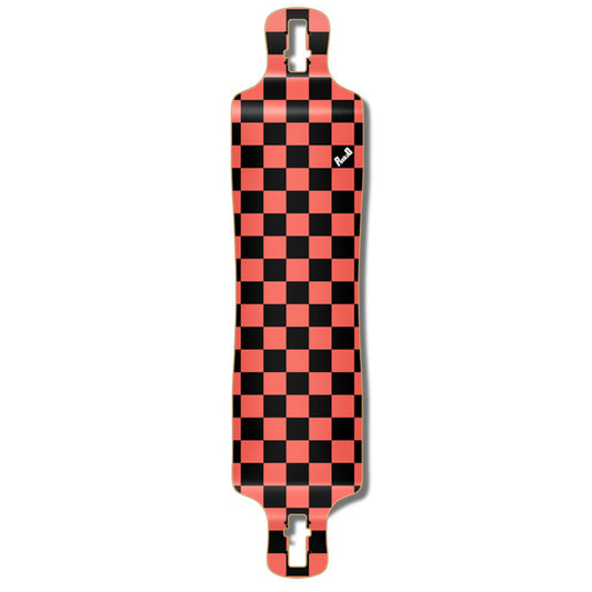 Yocaher Lowrider Longboard Deck - Checker Orange