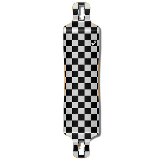 Yocaher Lowrider Longboard Deck - Checker Silver