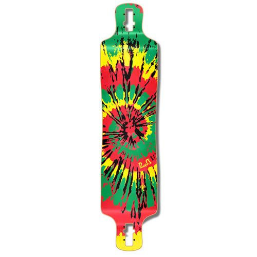 Yocaher Lowrider Longboard Deck - Tiedye Rasta