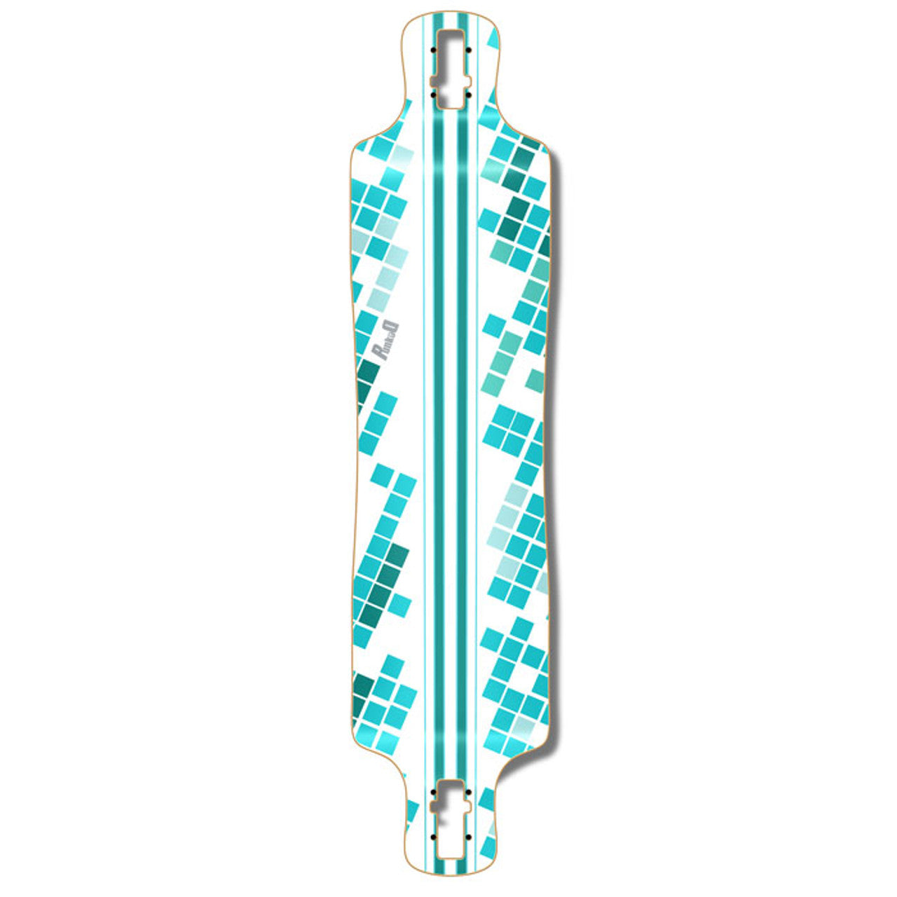 Yocaher Lowrider Longboard Deck - White Digital Wave