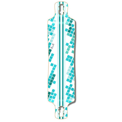 Yocaher Lowrider Longboard Deck - White Digital Wave