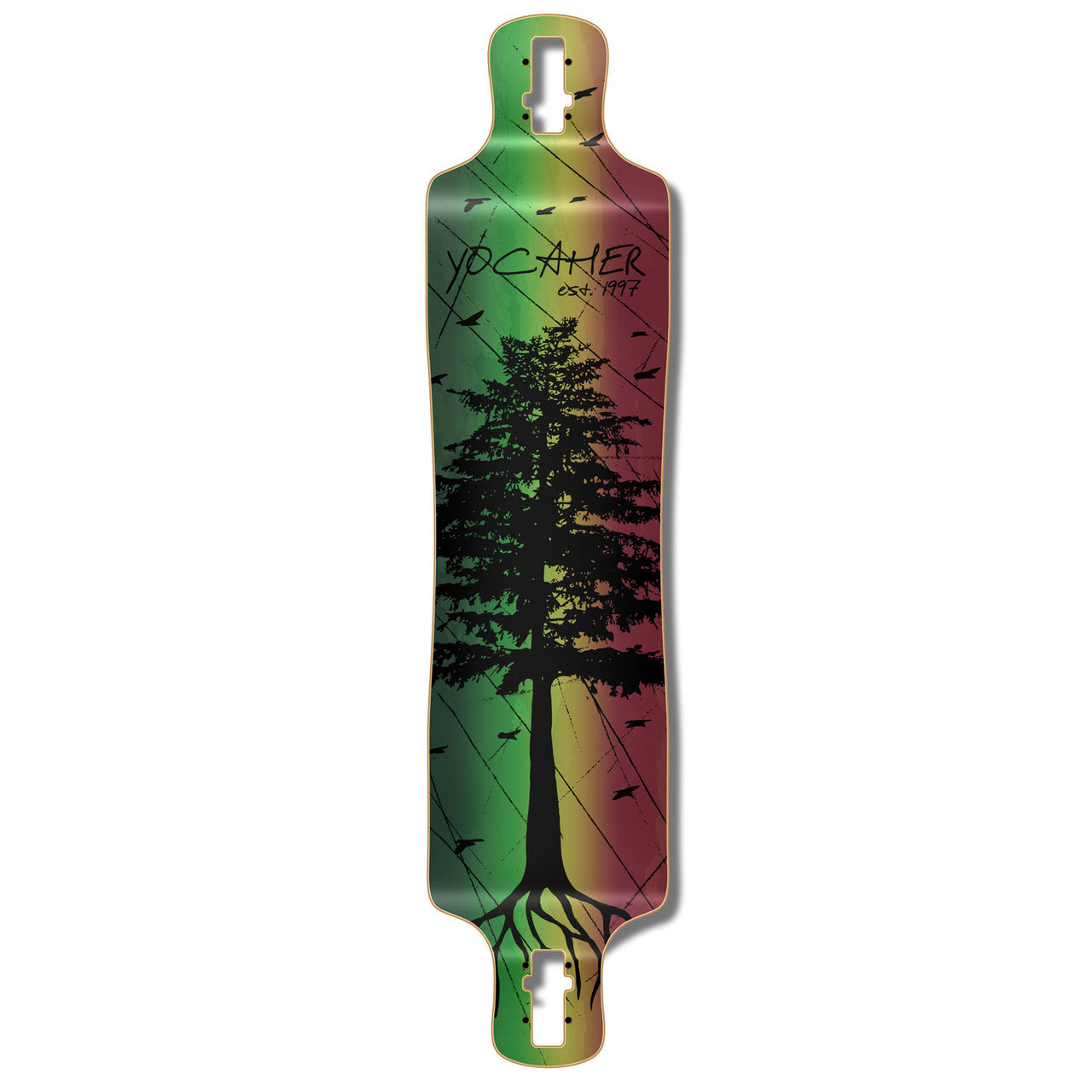 Yocaher Lowrider Longboard Deck - In the Pines : Rasta