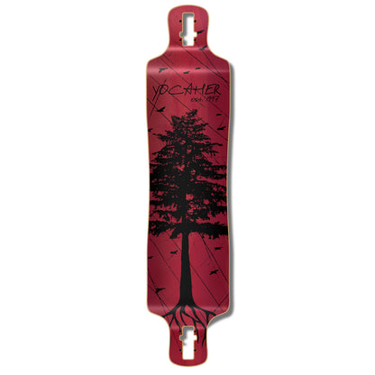 Yocaher Lowrider Longboard Deck - In the Pines : Red