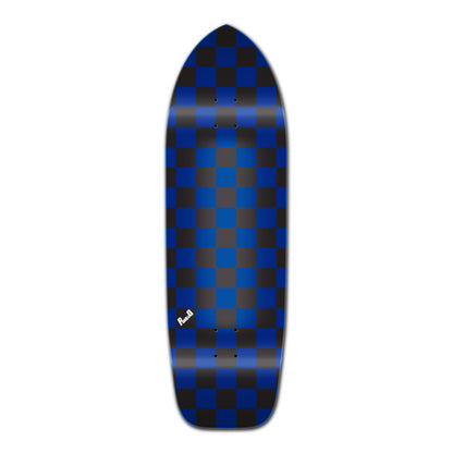 Yocaher Old School Longboard Deck - Checker Blue