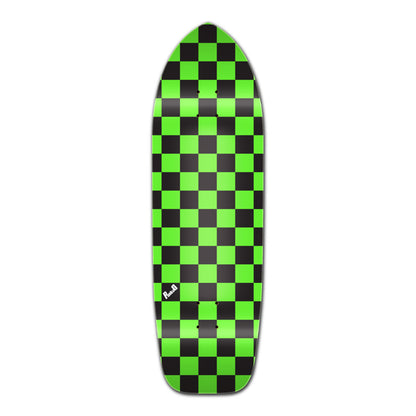 Yocaher Old School Longboard Deck - Checker Green