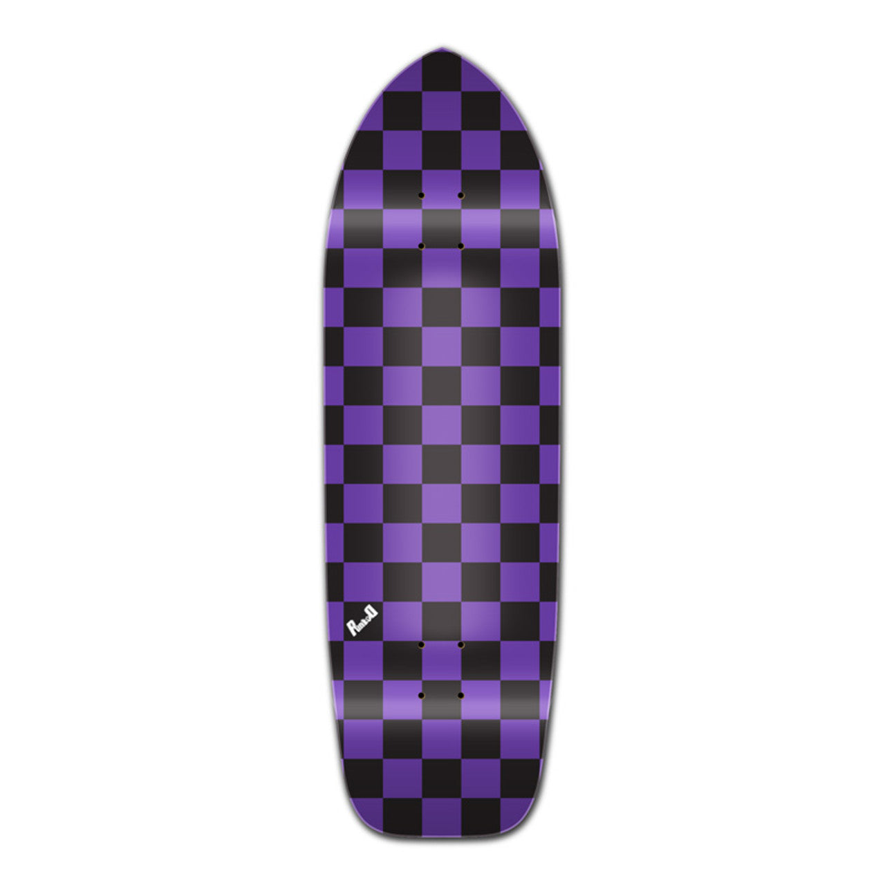 Yocaher Old School Longboard Deck - Checker Purple