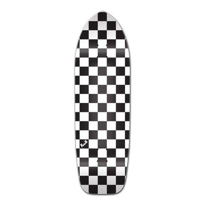 Yocaher Old School Longboard Deck - Checker White