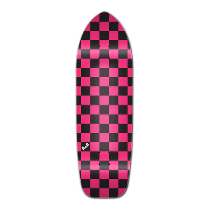 Yocaher Old School Longboard Deck - Checker Pink