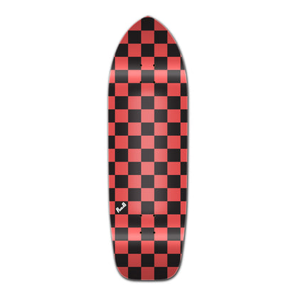 Yocaher Old School Longboard Deck - Checker Orange