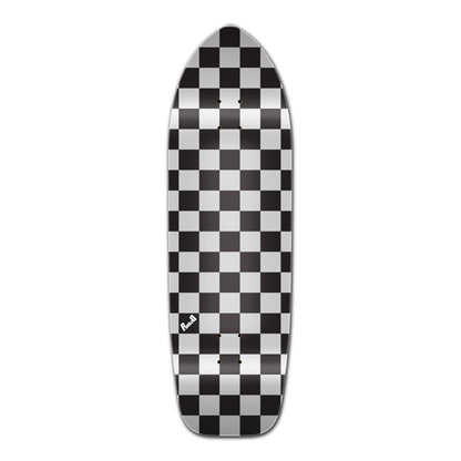 Yocaher Old School Longboard Deck - Checker Silver