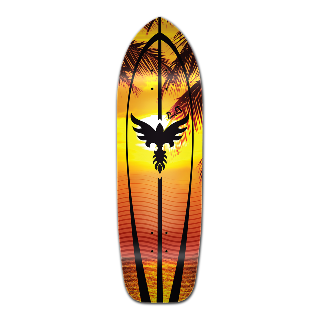 Yocaher Old School Longboard Deck - Sunset