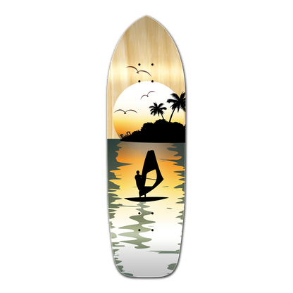 Yocaher Old School Longboard Deck - Natural Surfer