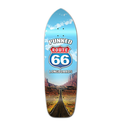 Yocaher Old School Longboard Deck - Route 66 Series - The Run