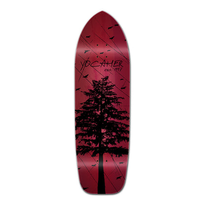 Yocaher Old School Longboard Deck - In the Pines Red