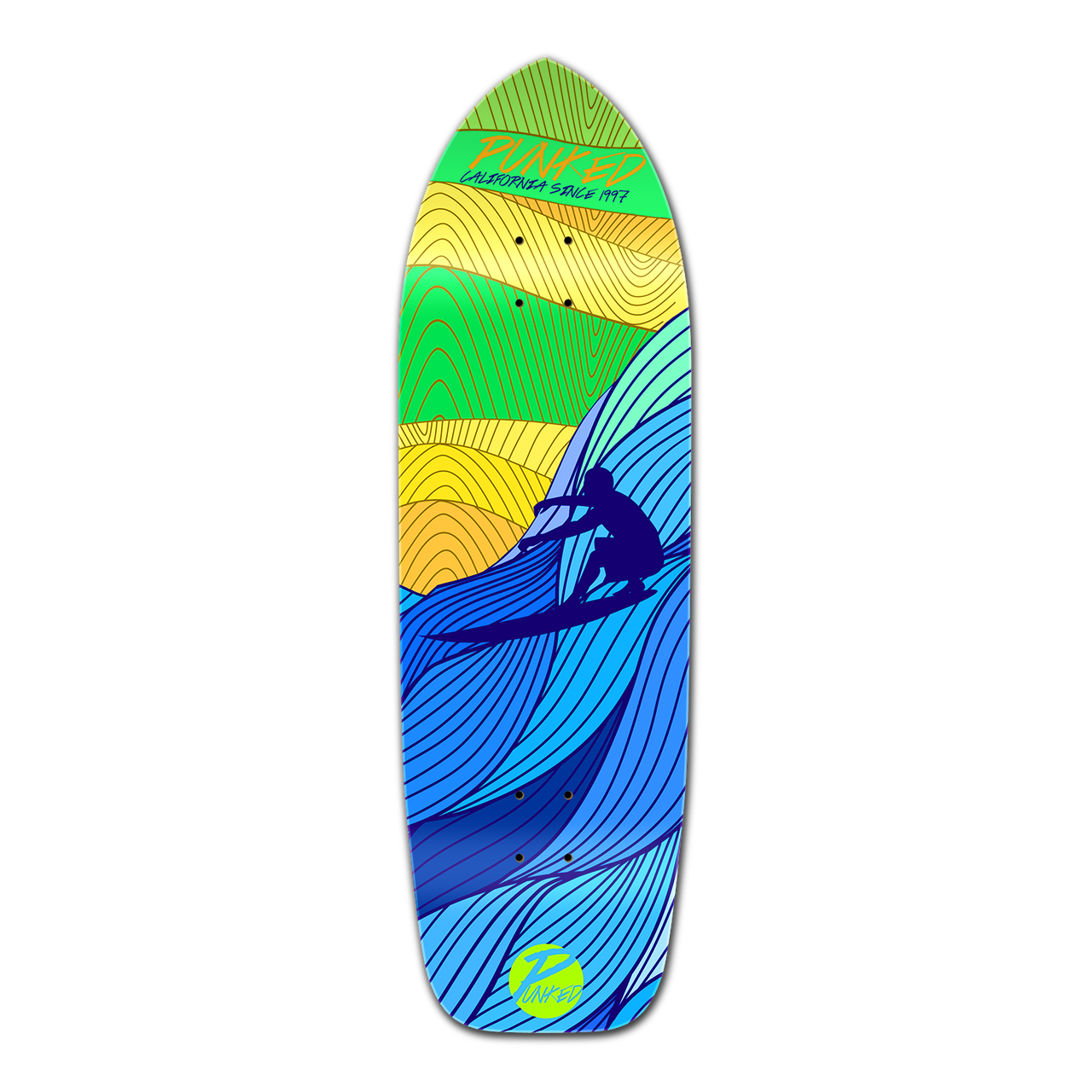 Yocaher Old School Longboard Deck - Surf's Up