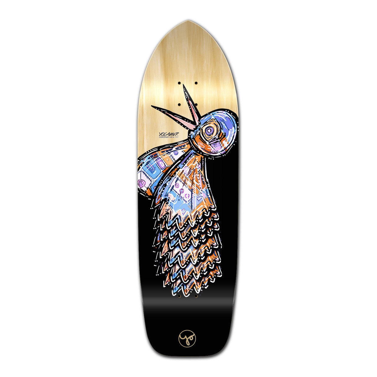 Yocaher Old School Longboard Deck - The Bird Series Natural