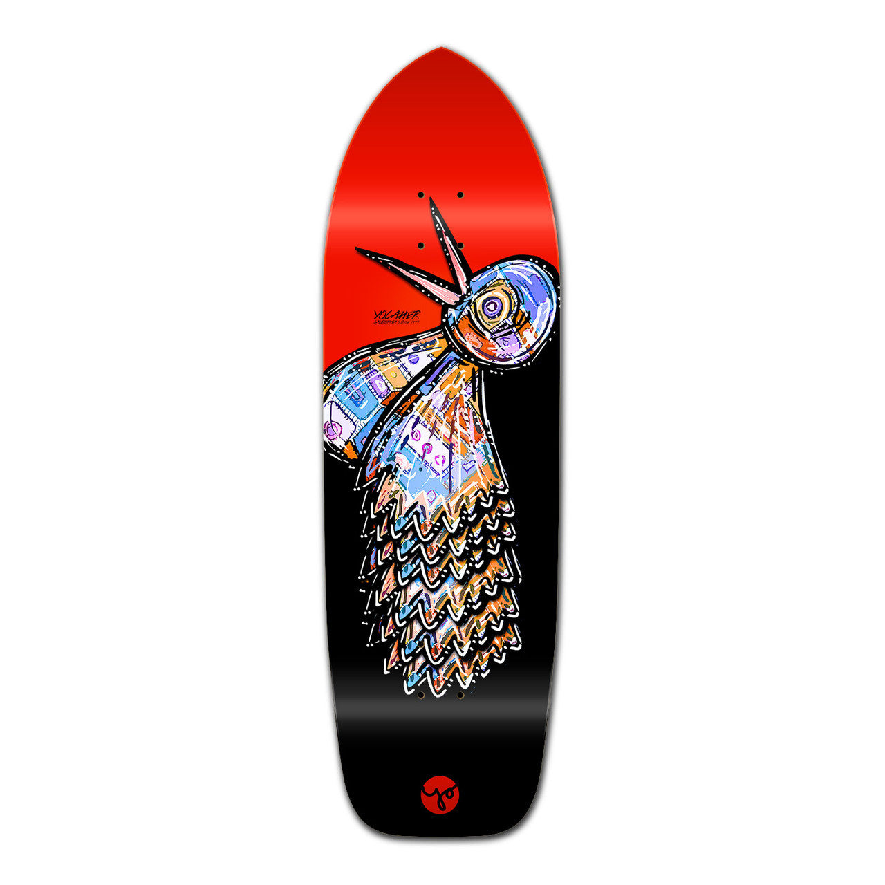 Yocaher Old School Longboard Deck - The Bird Series Red