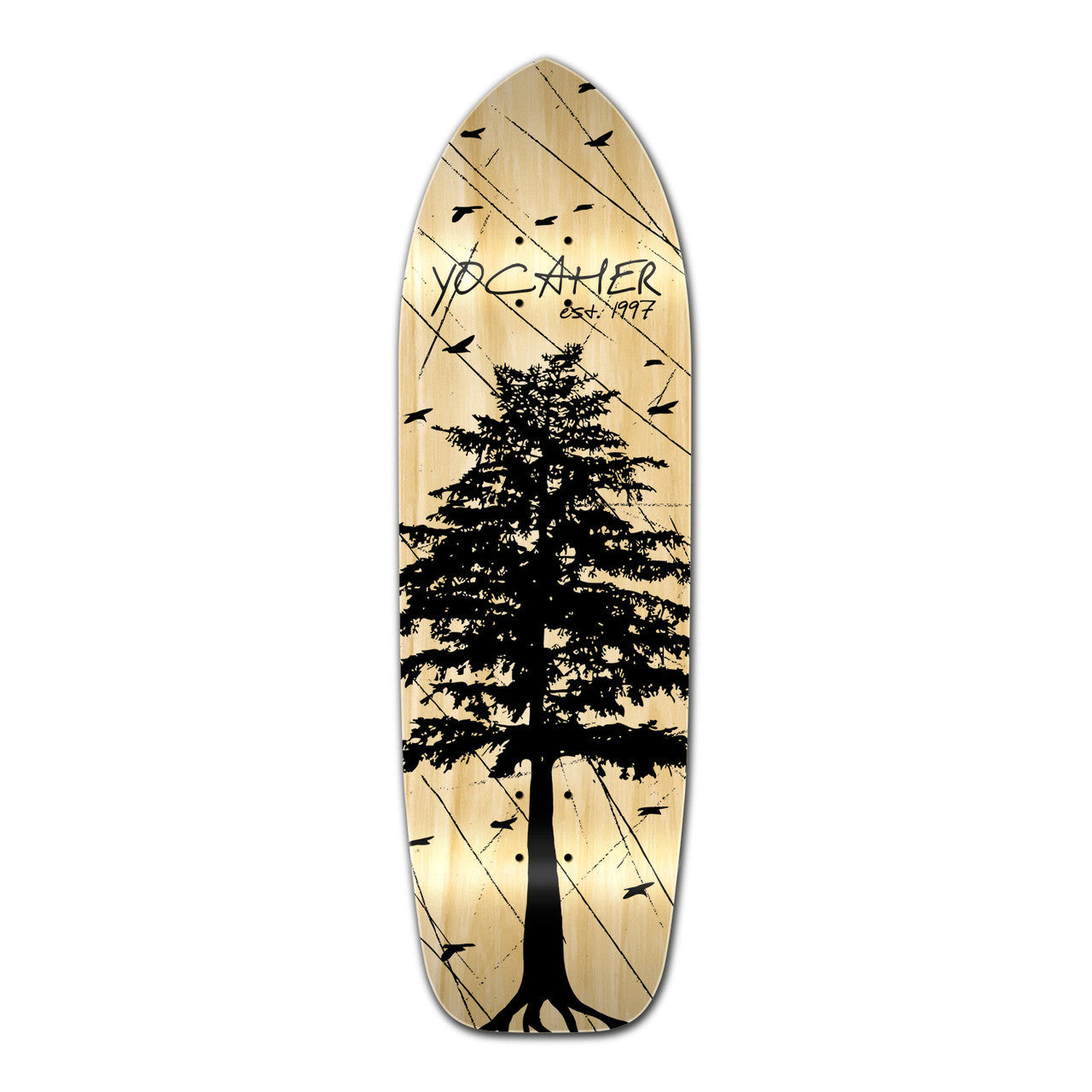 Yocaher Old School Longboard Deck - In the Pines Natural