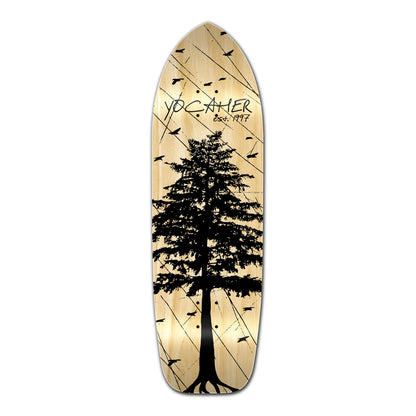 Yocaher Old School Longboard Deck - In the Pines Natural