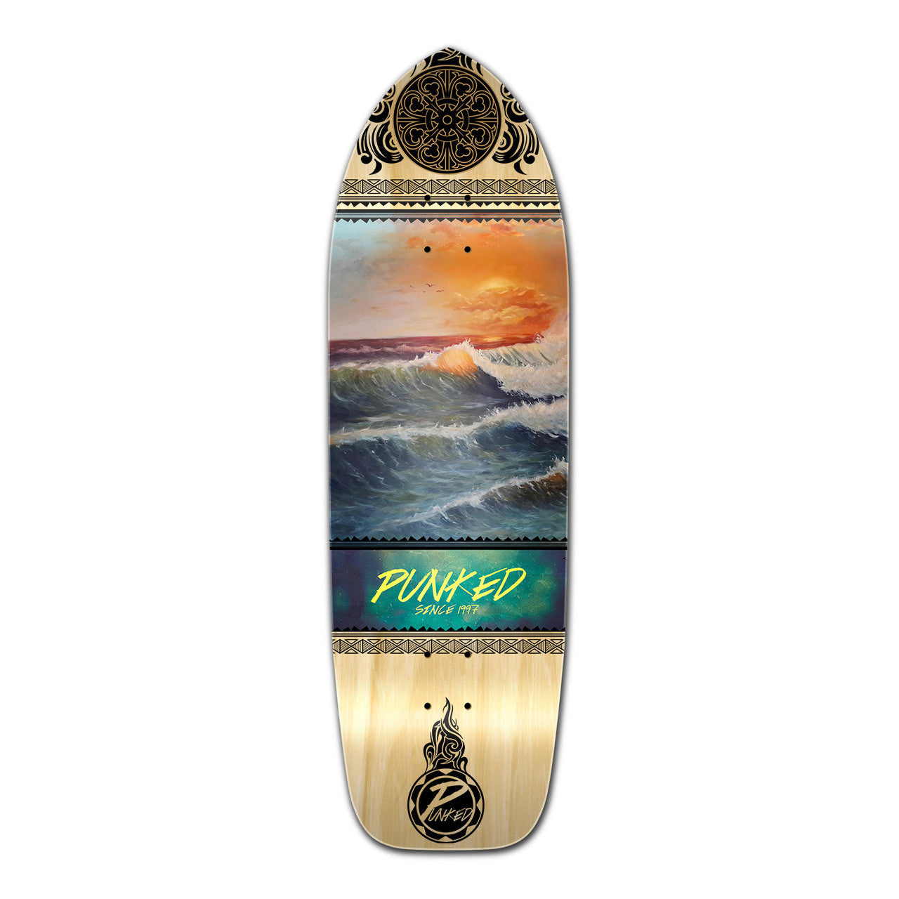 Yocaher Old School Longboard Deck - Wave Scene