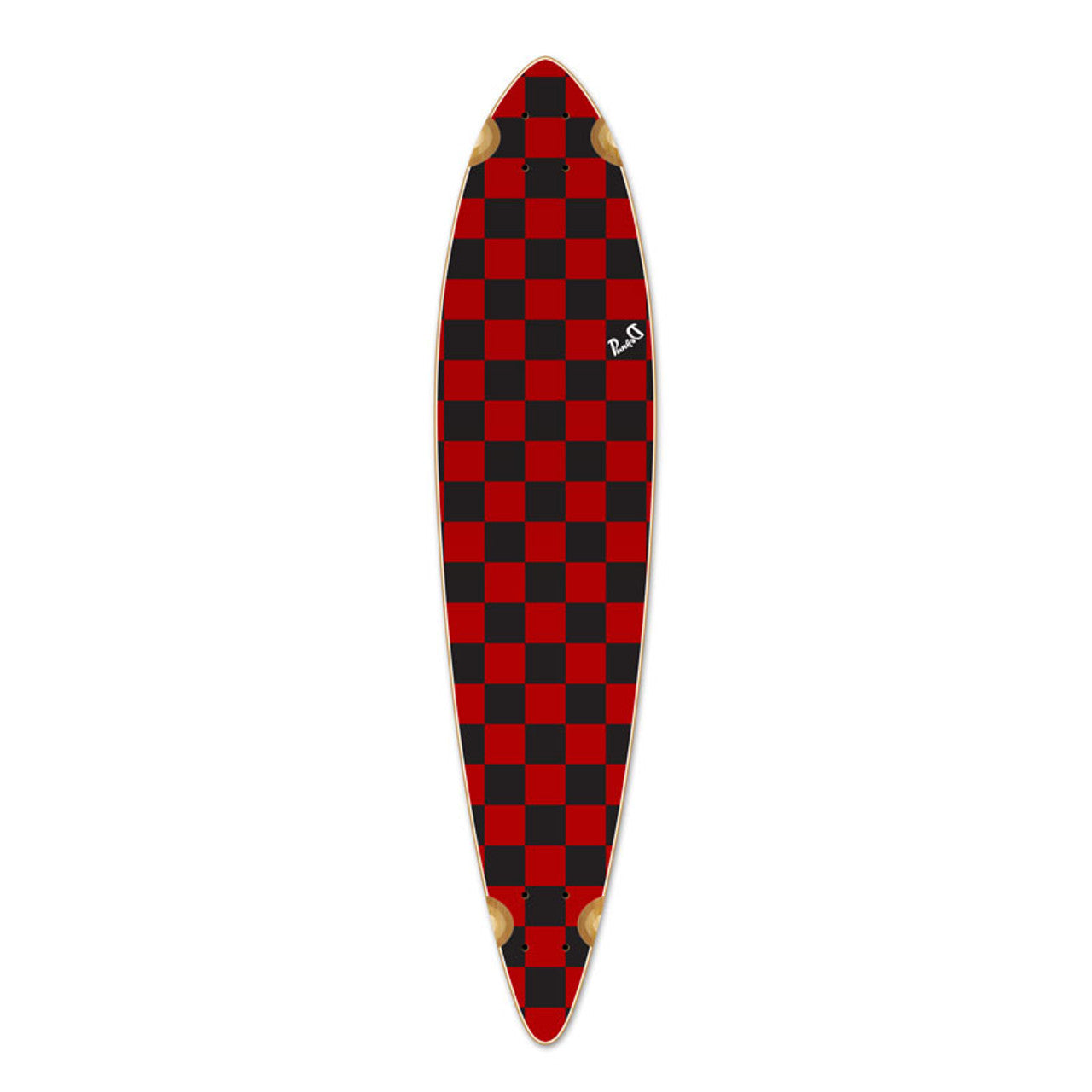 Yocaher Pintail Longboard Deck - Checker Red