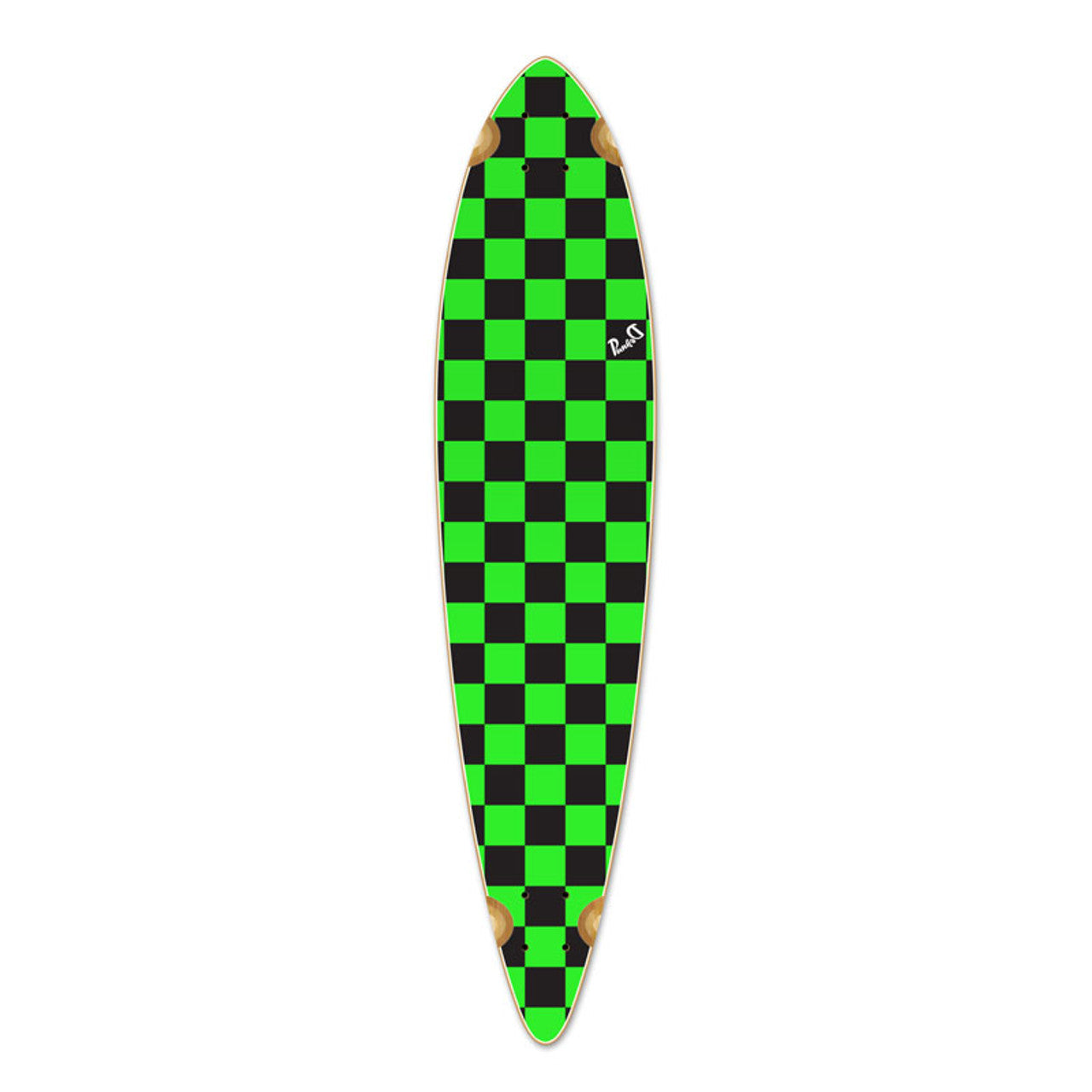 Yocaher Pintail Longboard Deck - Checker Green