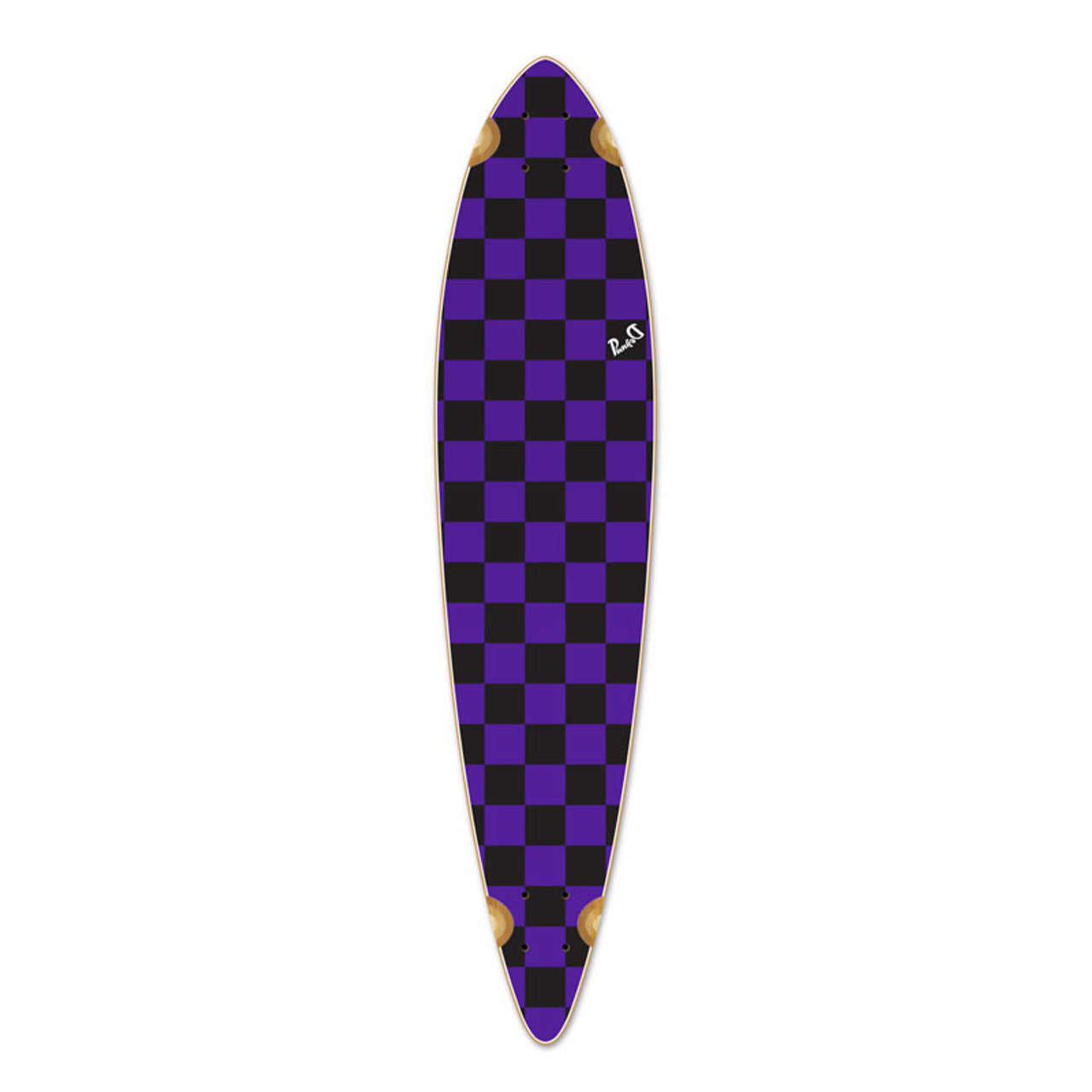 Yocaher Pintail Longboard Deck - Checker Purple