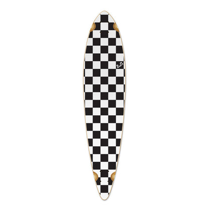 Yocaher Pintail Longboard Deck - Checker White