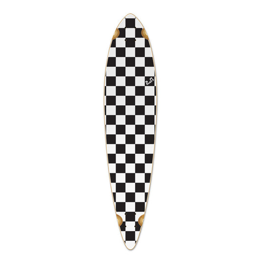 Yocaher Pintail Longboard Deck - Checker White