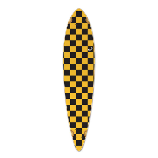 Yocaher Pintail Longboard Deck - Checker Yellow