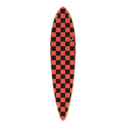 Yocaher Pintail Longboard Deck - Checker Orange