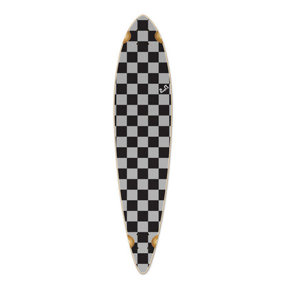 Yocaher Pintail Longboard Deck - Checker Silver