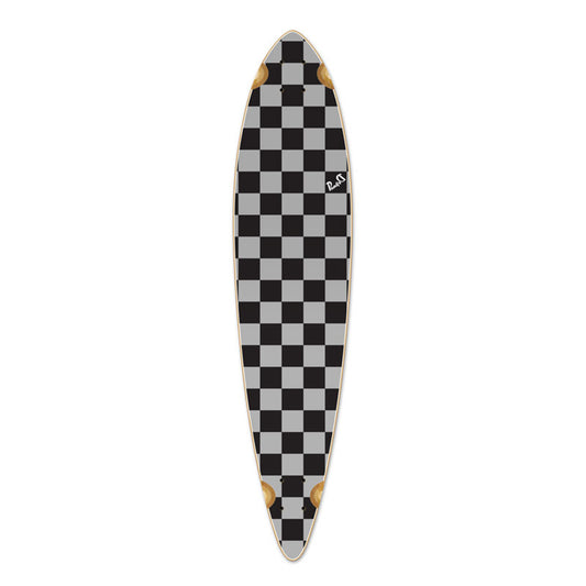 Yocaher Pintail Longboard Deck - Checker Silver