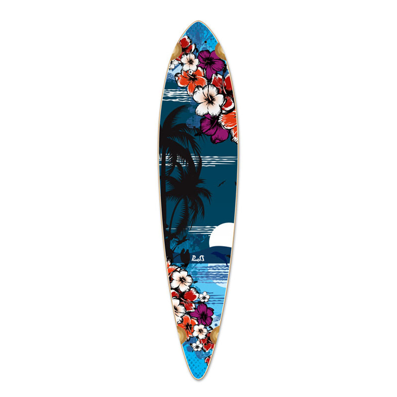 Yocaher Pintail Longboard Deck - Tropical Night