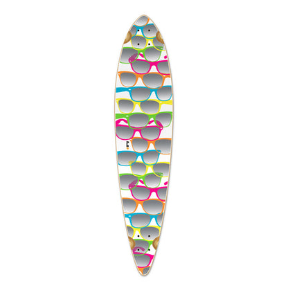 Yocaher Pintail Longboard Deck - Shades White