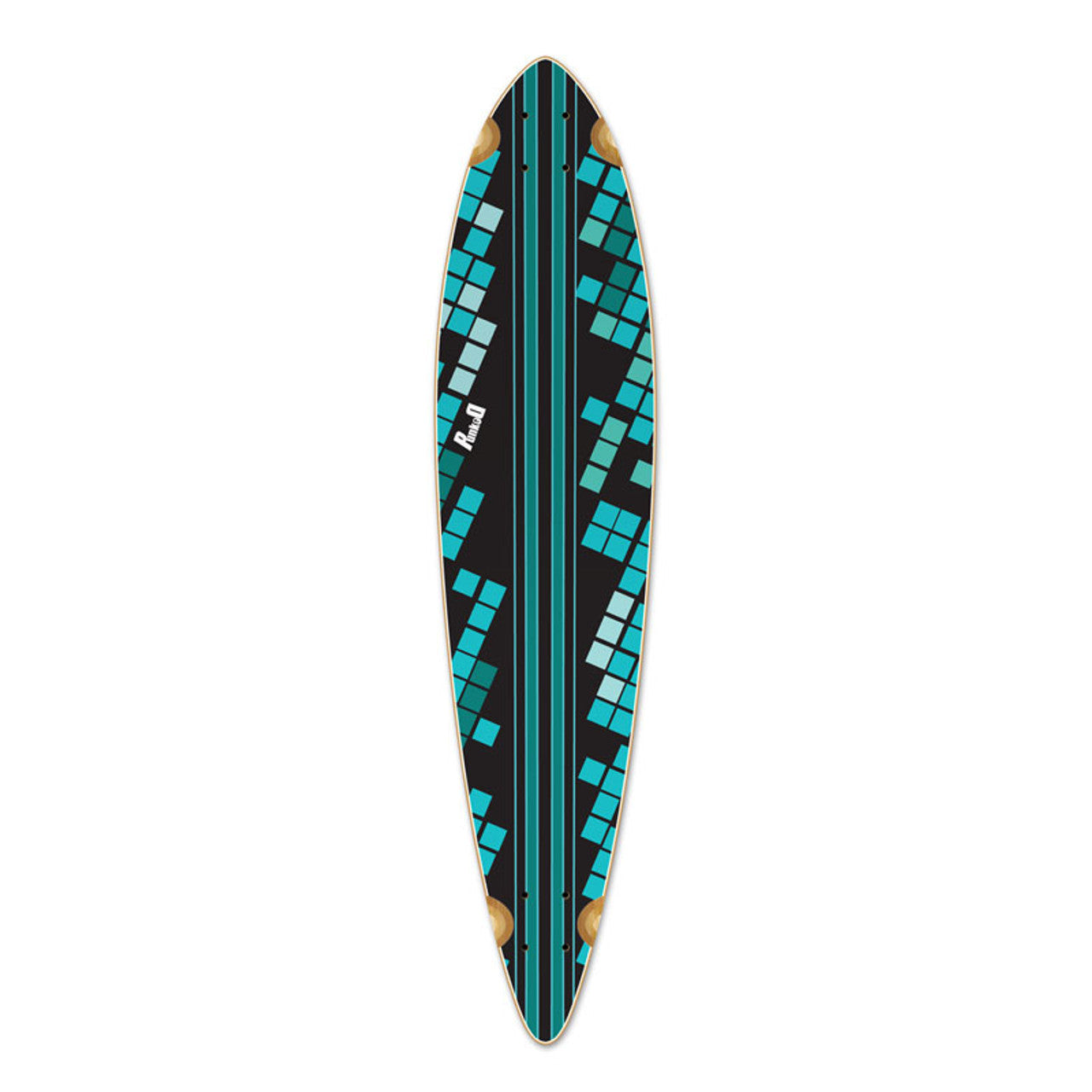 Yocaher Pintail Longboard Deck - Black Digital Wave