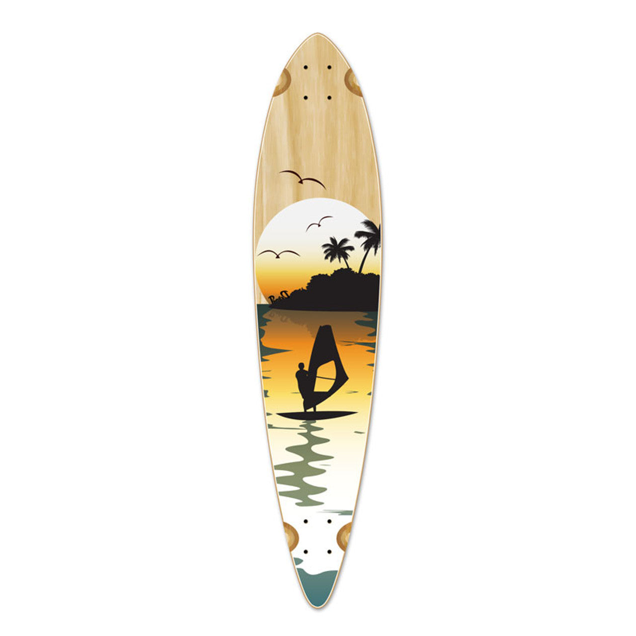 Yocaher Pintail Longboard Deck - Natural Surfer