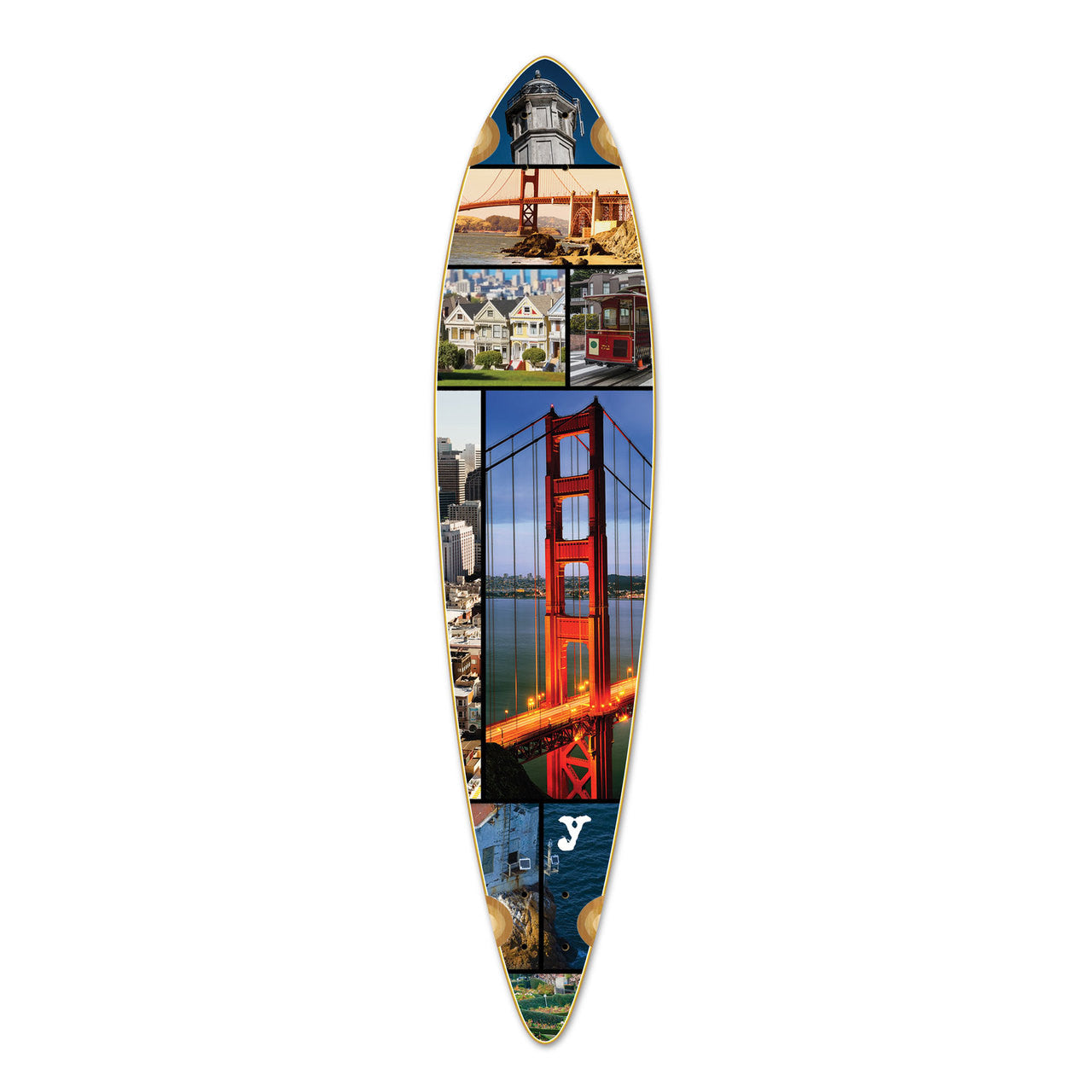 Yocaher Pintail Longboard Deck - San Francisco