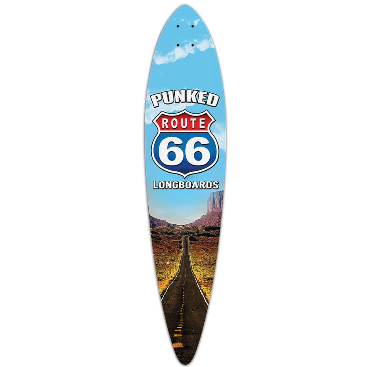 Yocaher Pintail Longboard Deck - Route 66 Series - The Run