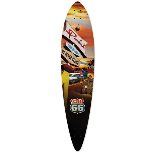 Yocaher Pintail Longboard Deck - Route 66 Series - Diner