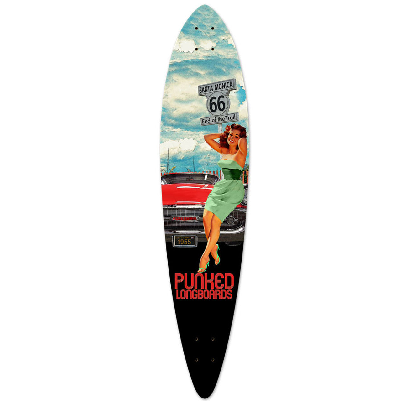 Yocaher Pintail Longboard Deck - Route 66 Series - RTE-66