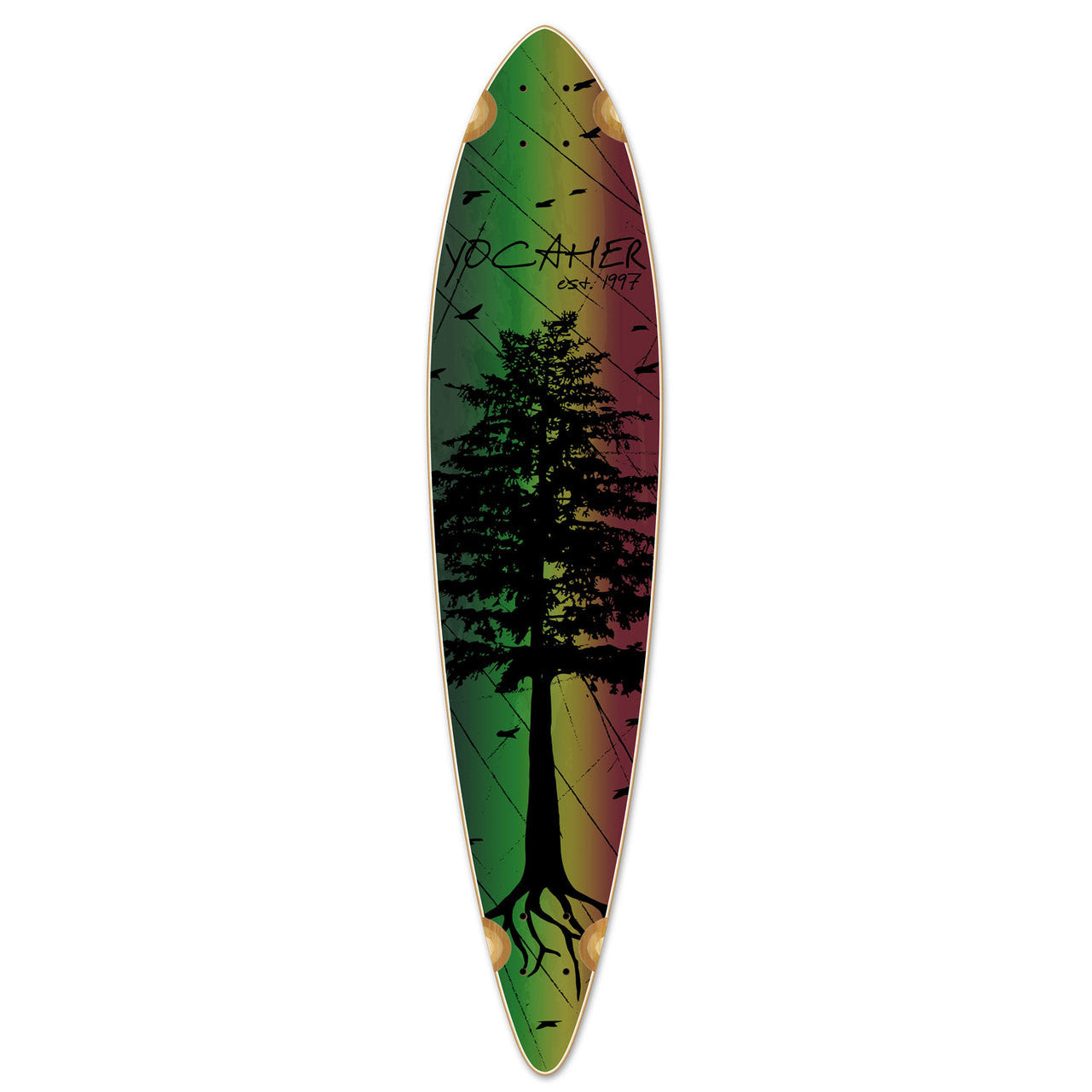 Yocaher Pintail Longboard Deck - In the Pines : Rasta
