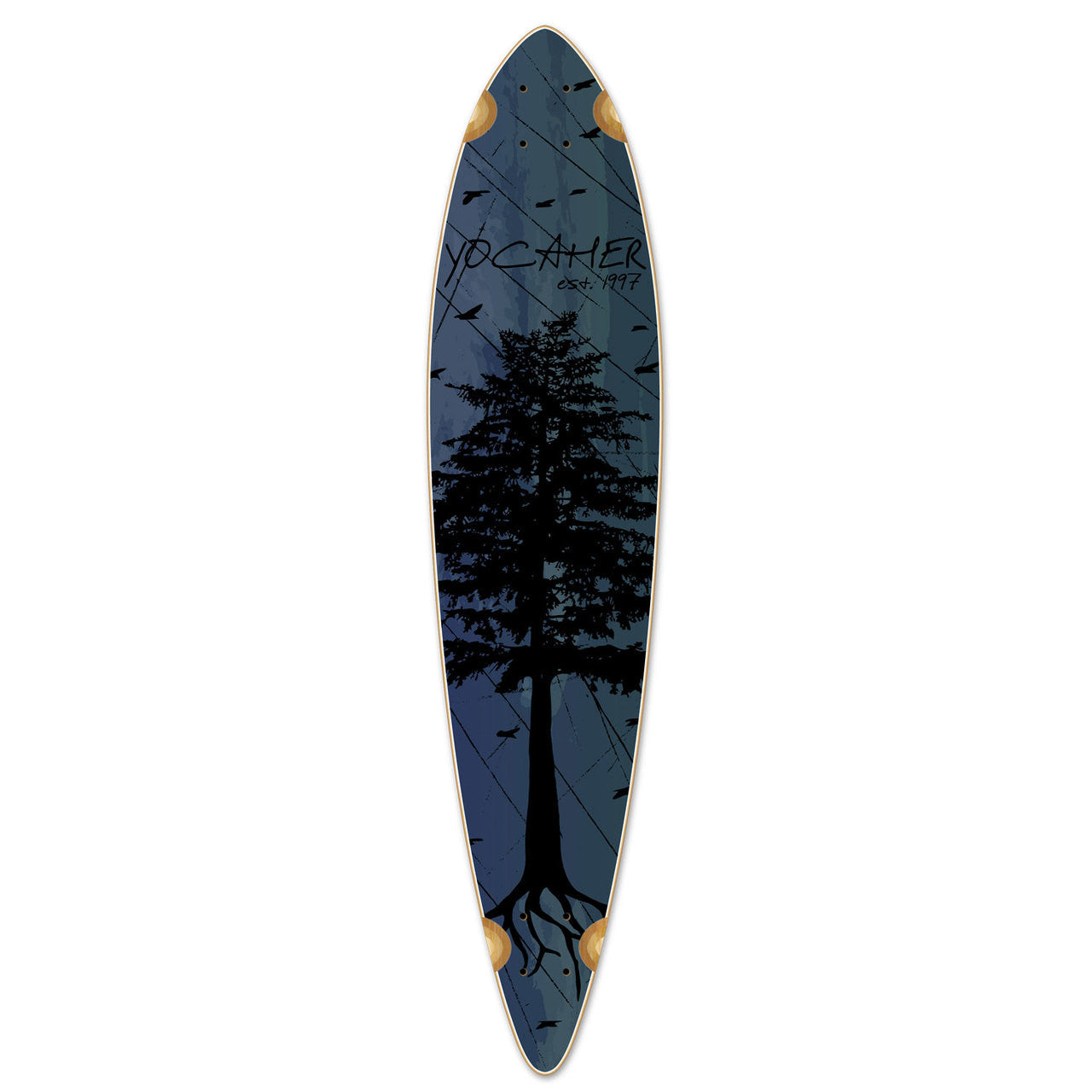 Yocaher Pintail Longboard Deck - In the Pines : Blue