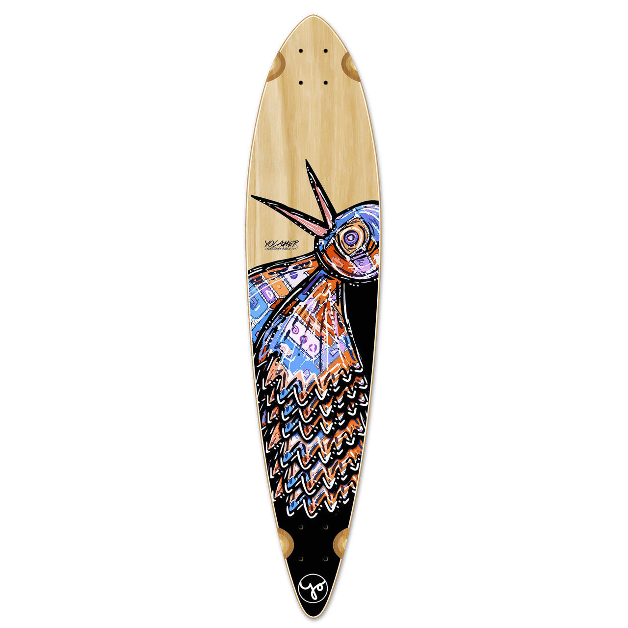 Yocaher Pintail Longboard Deck - The Bird Natural