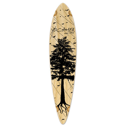 Yocaher Pintail Longboard Deck - In the Pines : Natural