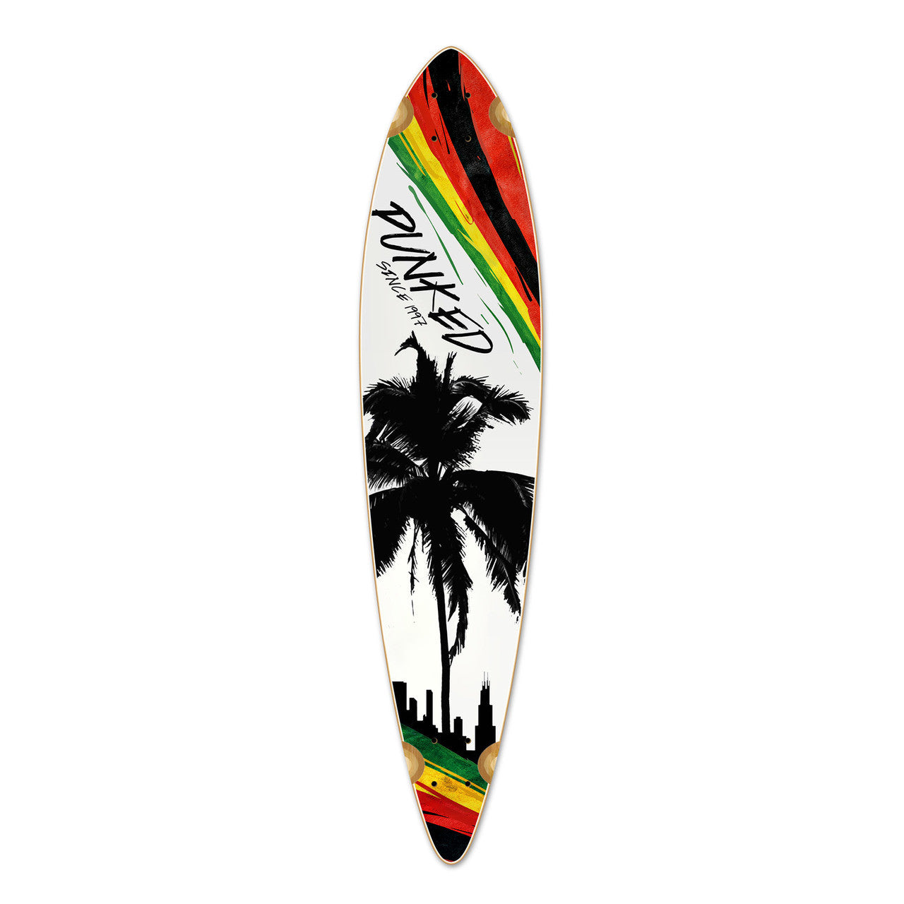 Yocaher Pintail Longboard Deck - Palm City Rasta