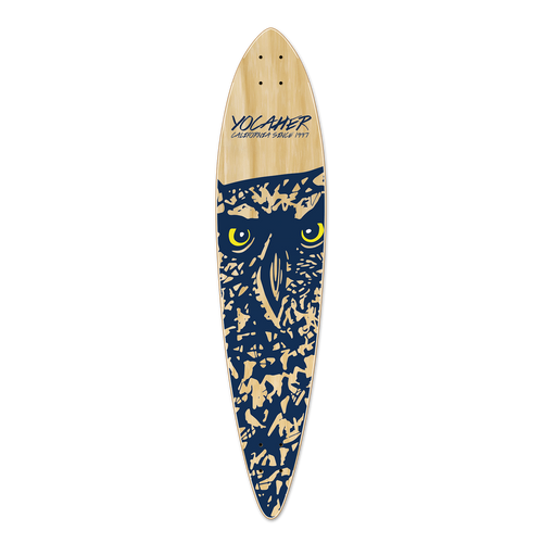 Yocaher Pintail Longboard Deck - Spirit Animal OWL