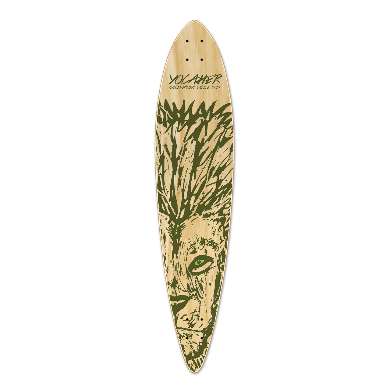 Yocaher Pintail Longboard Deck - Spirit Animal LION