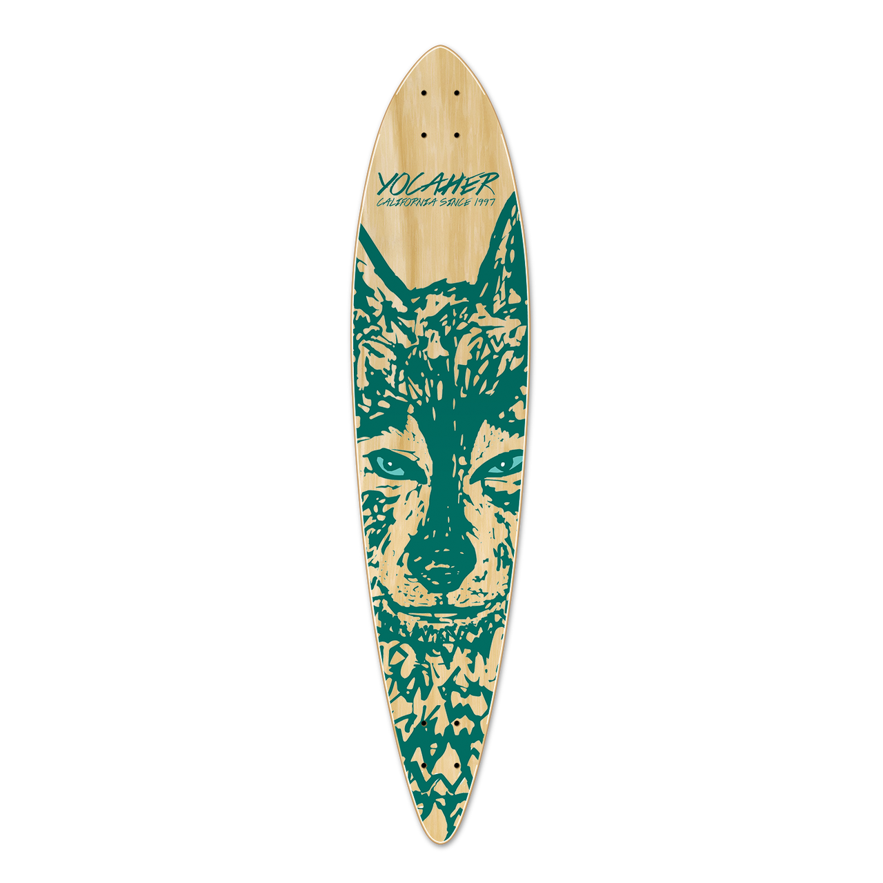 Yocaher Pintail Longboard Deck - Spirit Animal WOLF